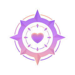 love compass logo element design template icon