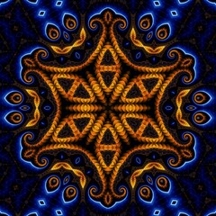 Blue Gold Abstract Art 357