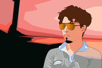 un atardecer en la playa  