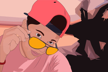 un atardecer en la playa  