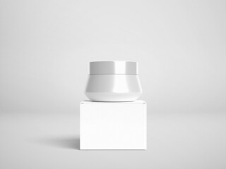 Cosmetic Jar & Box Packaging Mockup