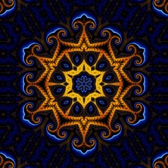 Blue Gold Abstract Art 292