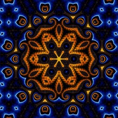 Blue Gold Abstract Art 285