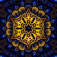 Blue Gold Abstract Art 257