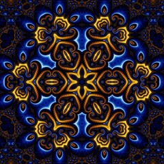 Blue Gold Abstract Art 241