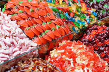 Wide range of jelly sweets at the Grand Bazaar, Istanbul