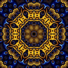 Blue Gold Abstract Art 193