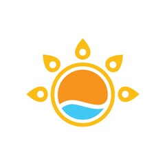 sun with wave icon vector illustration concept design