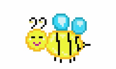 Fototapeta premium Yellow pixel bee