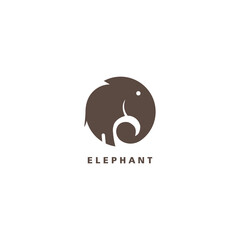 elephant logo circle design illustration vector