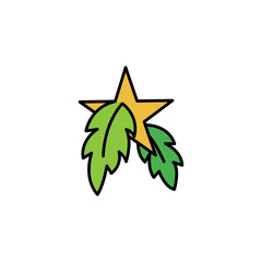 star leaf logo color design illustration vector