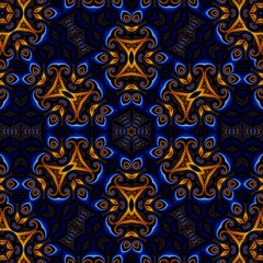 Blue Gold Abstract Art 100