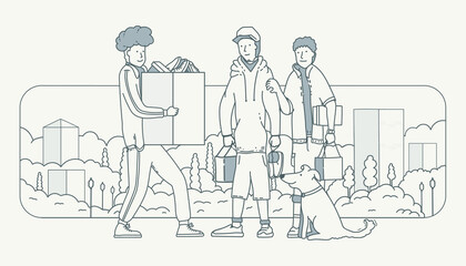 group of people in a circle