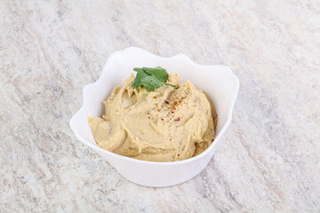 Traditional Jewish Hummus with olive oil