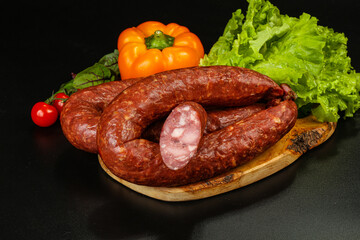 Natural meat sausages with minced meat