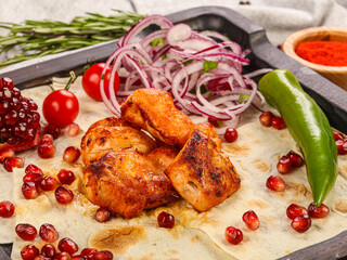 Chicken shashlik grilled barbecue meat