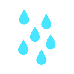rain icon. blue water drop symbol isolated on white background