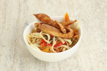 Chinese wok with chicken and teriyaki