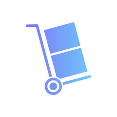 Handcart vector icon with gradient