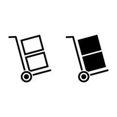 handcart vector icon for apps and web sites