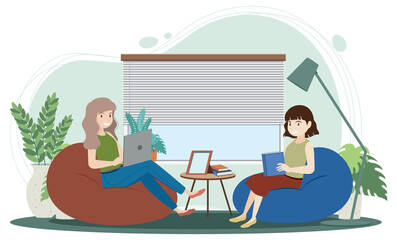 People at workplace concept in flat design