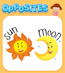 Opposite words for sun and moon