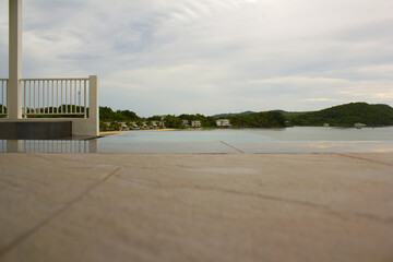 
close up of outdoor swimming pool