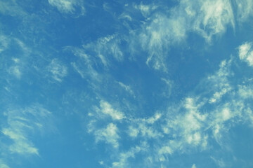Fototapeta na wymiar 青空と秋の絹雲　blue sky background