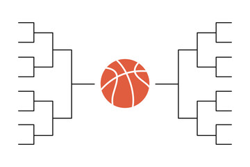 Basketball Tournament bracket templates on white background.