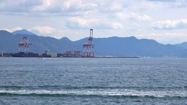 穏やかな瀬戸内海  広島湾  4K  広島市江波地区  2022年3月