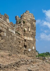 Side ancient city ruins in Antalya province of Turkey