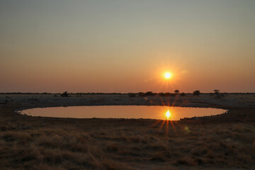 sunset over the lake