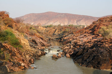river in the desert between Angola to Namibia  - obrazy, fototapety, plakaty