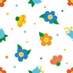 Cartoon flower pattern drawing for children