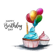 Beautiful celebration birthday cake card design