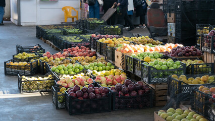 vegetables and fruits are sold on the street. street trade.