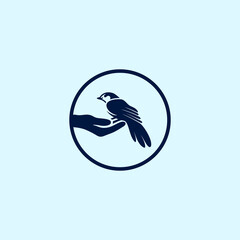 bird hand logo or bird vector