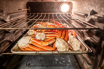 fresh and delicious snow crab legs prepared in the oven