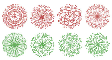 cute geometric symmetrical mandala floral shape ramadan ornament