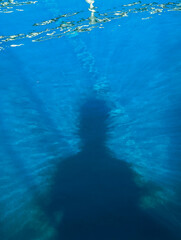 Fototapeta na wymiar shadow of a person in pool of water