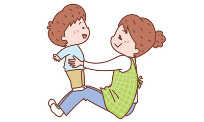 子どもと遊ぶ女性