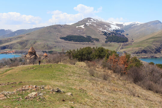 The buildings of the ancient monastery of Sevanavank near Lake Sevan in Armenia 