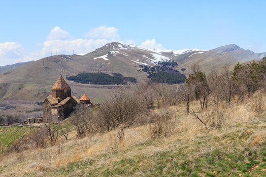 The buildings of the ancient monastery of Sevanavank near Lake Sevan in Armenia 