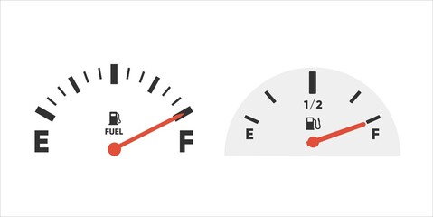 Fuel full gauge icon. Gasoline indicator. Fuel indicator. Vector