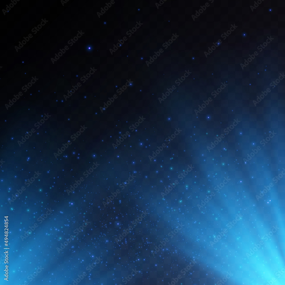 Poster transparent falling sunlight, flare light effect. vector glowing light with many shimmering effects