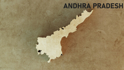 Andhra Pradesh Map 3d rendered illustration 