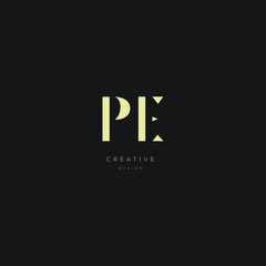 PE letters Initial icons monogram vector inspiration logo design