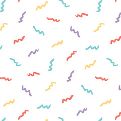 Hand drawn vector illustration of colorful lines pattern. - 494826043