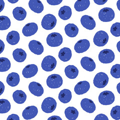 Hand drawn vector illustration of blueberry pattern. - 494826057