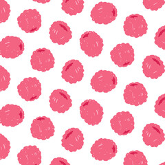 Hand drawn vector illustration of raspberry pattern. - 494826061